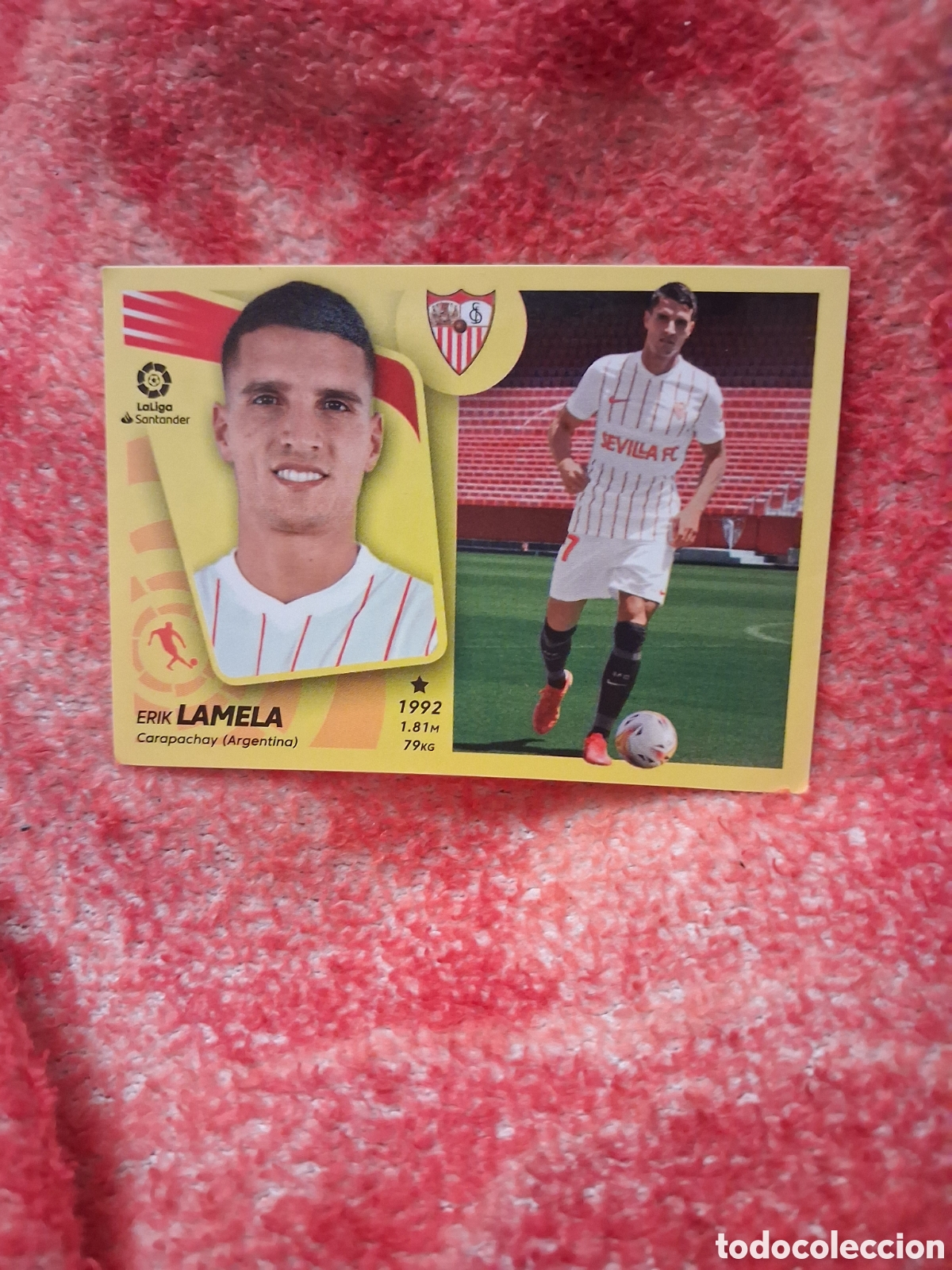Cromos de f&uacute;tbol: Cromo Erik Lamela Sevilla Nuevo Fichaje 27 Liga Este 2021-22
