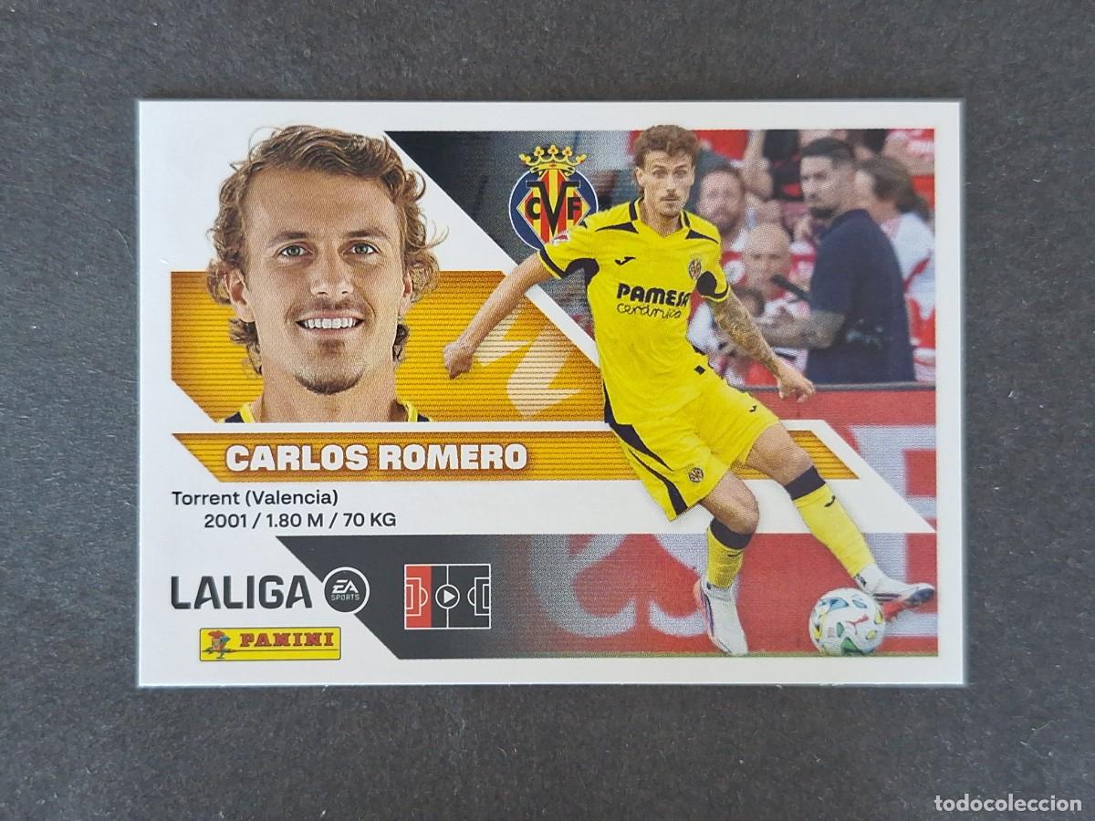 Cromos de f&uacute;tbol: L1 CARLOS ROMERO VILLARREAL C. F. FICHAJE 4 LIGA ESTE 2026 2027 26 27 NUNCA PEGADO SIN PEGAR