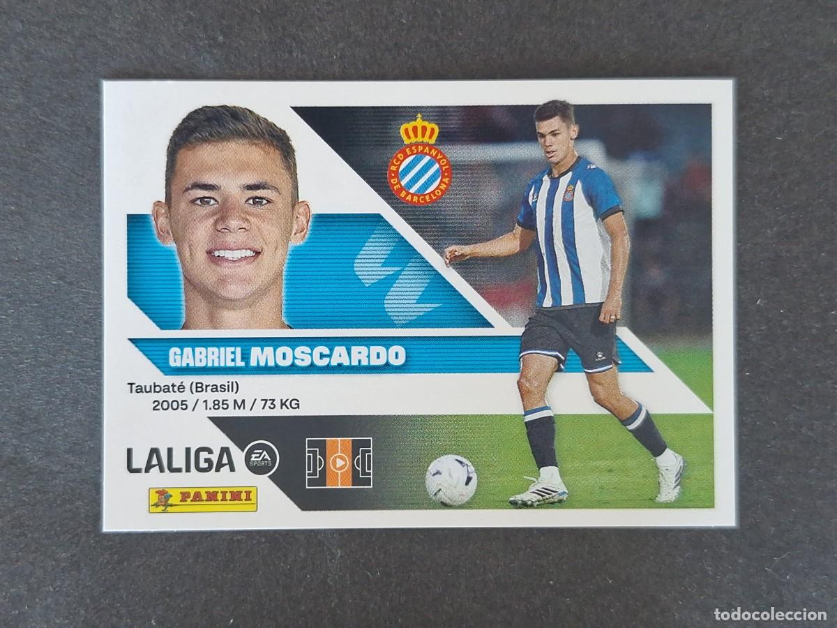 Cromos de f&uacute;tbol: L1 MOSCARDO R. C. D. ESPA&Ntilde;OL FICHAJE 16 LIGA ESTE 2026 2027 26 27 NUNCA PEGADO SIN PEGAR