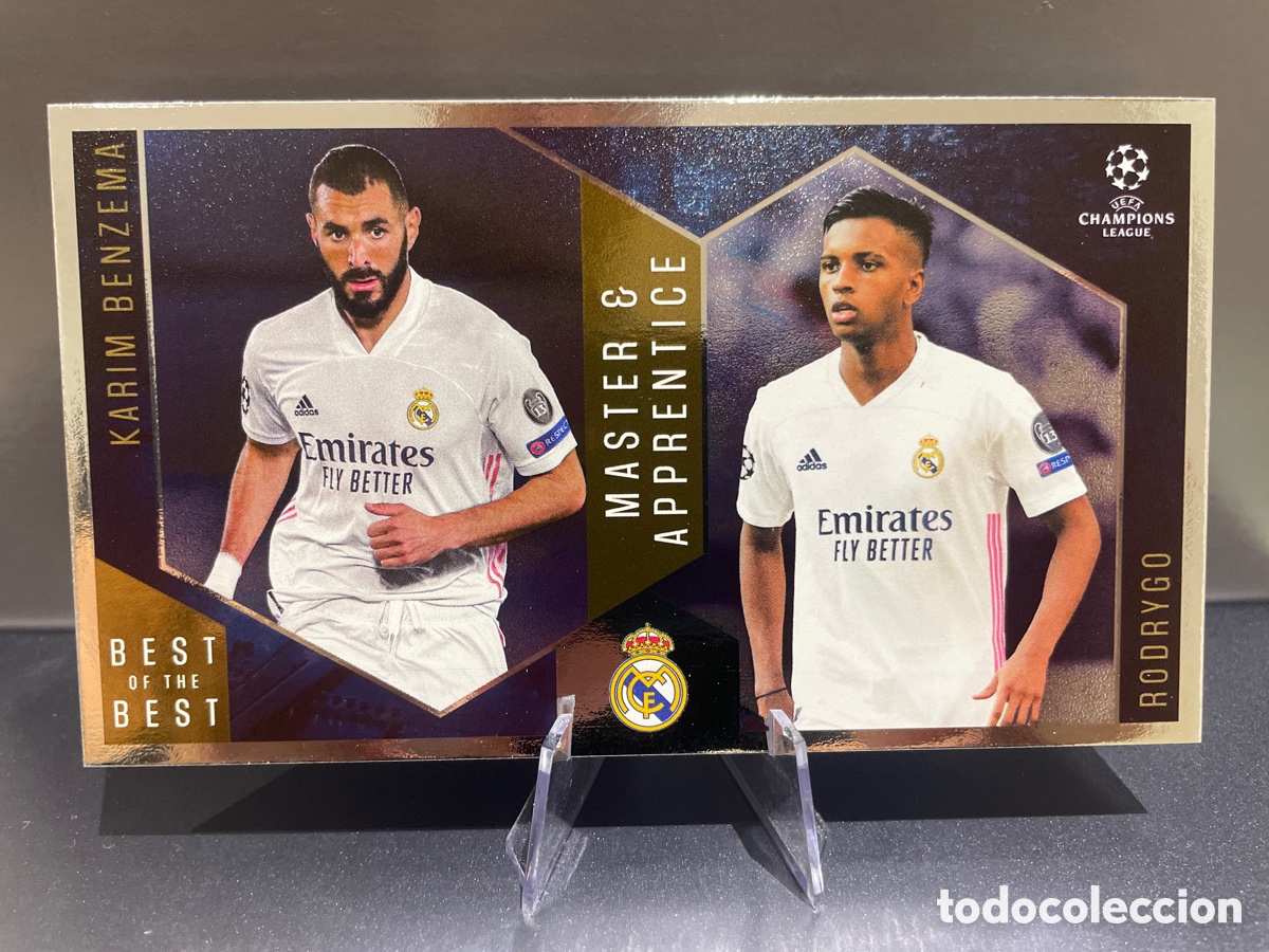Football Stickers: Benzema Rodrygo 140 Master & Apprentice Best of the Best UCL 2020-21 Topps Real Madrid