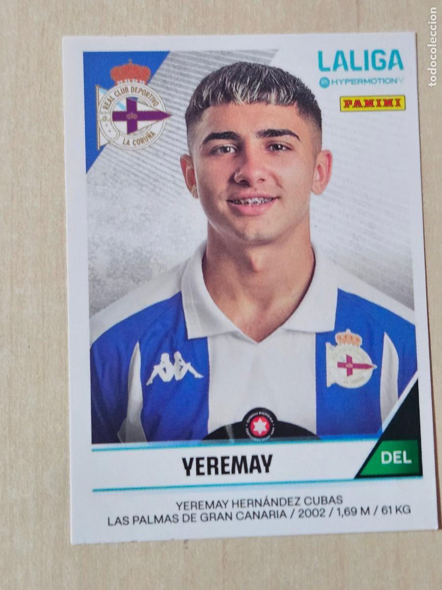 Cromos de f&uacute;tbol: N&ordm; 149 YEREMAY - CROMO - LIGA HYPERMOTION 2024 2025 SEGUNDA DIVISION 24 25 DEPORTIVO DE LA CORU&Ntilde;A