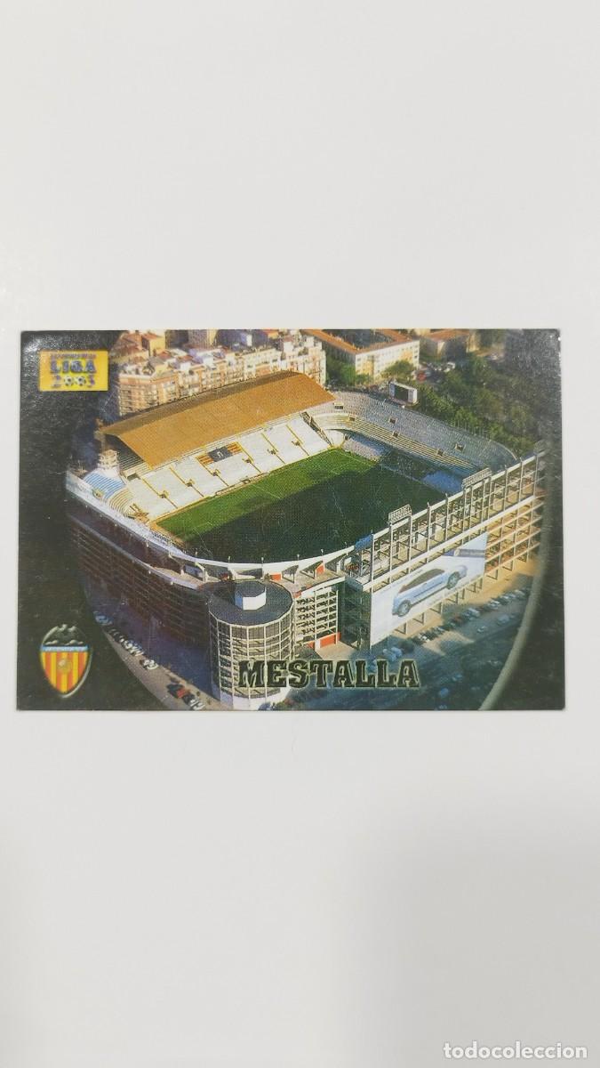 Football Stickers: LAS FICHAS DE LA LIGA 2003 - CAMPO DE FUTBOL MESTALLA VALENCIA CF