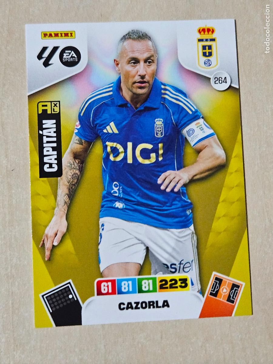 Cromos de f&uacute;tbol: FICHA N&ordm; 264 CAZORLA - ADRENALYN 25 26 - PANINI 2025 - 26 - CROMO - REAL OVIEDO
