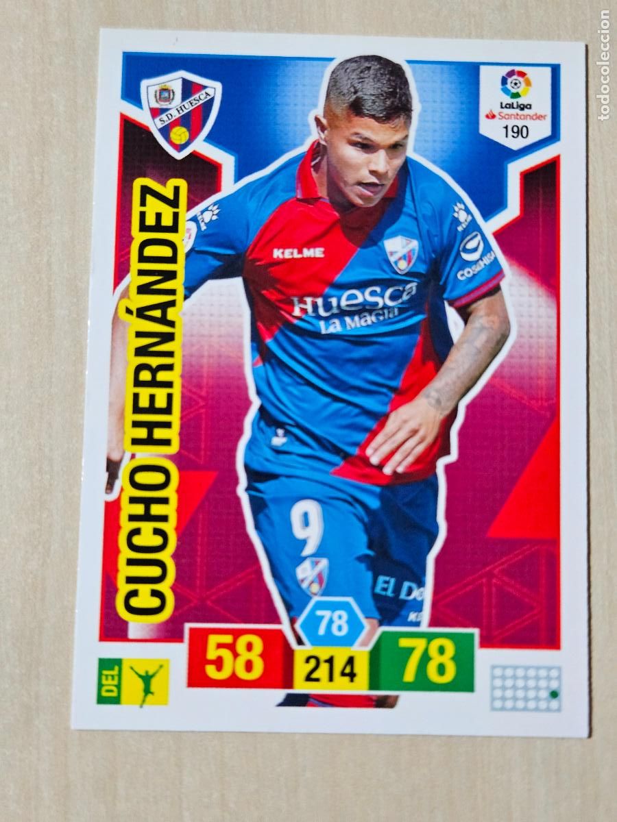 Cromos de f&uacute;tbol: FICHA N&ordm; 190 CUCHO HERNANDEZ - ADRENALYN 18 19 - PANINI 2018 - 19 - CROMO - HUESCA