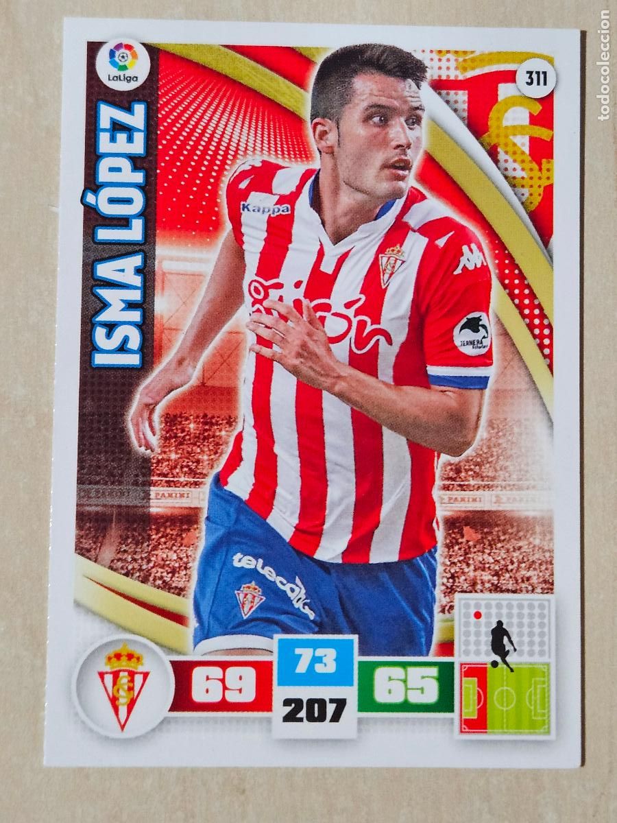Cromos de f&uacute;tbol: FICHA N&ordm; 311 ISMA LOPEZ - ADRENALYN 15 16 - PANINI 2015 -16 - CROMO - SPORTING DE GIJON