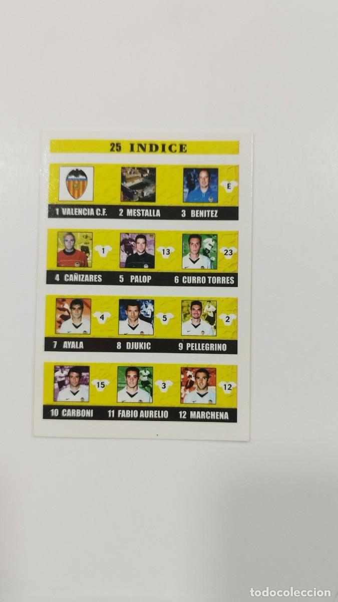 Cromos de f&uacute;tbol: LAS FICHAS DE LA LIGA 2003 - INDICE VALENCIA CF