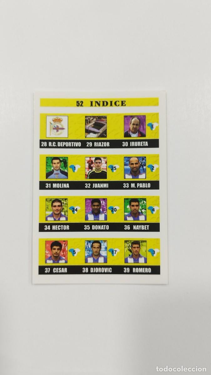 Figurine di Calcio: LAS FICHAS DE LA LIGA 2003 - INDICE - R.C. DEPORTIVO LA CORU&Ntilde;A