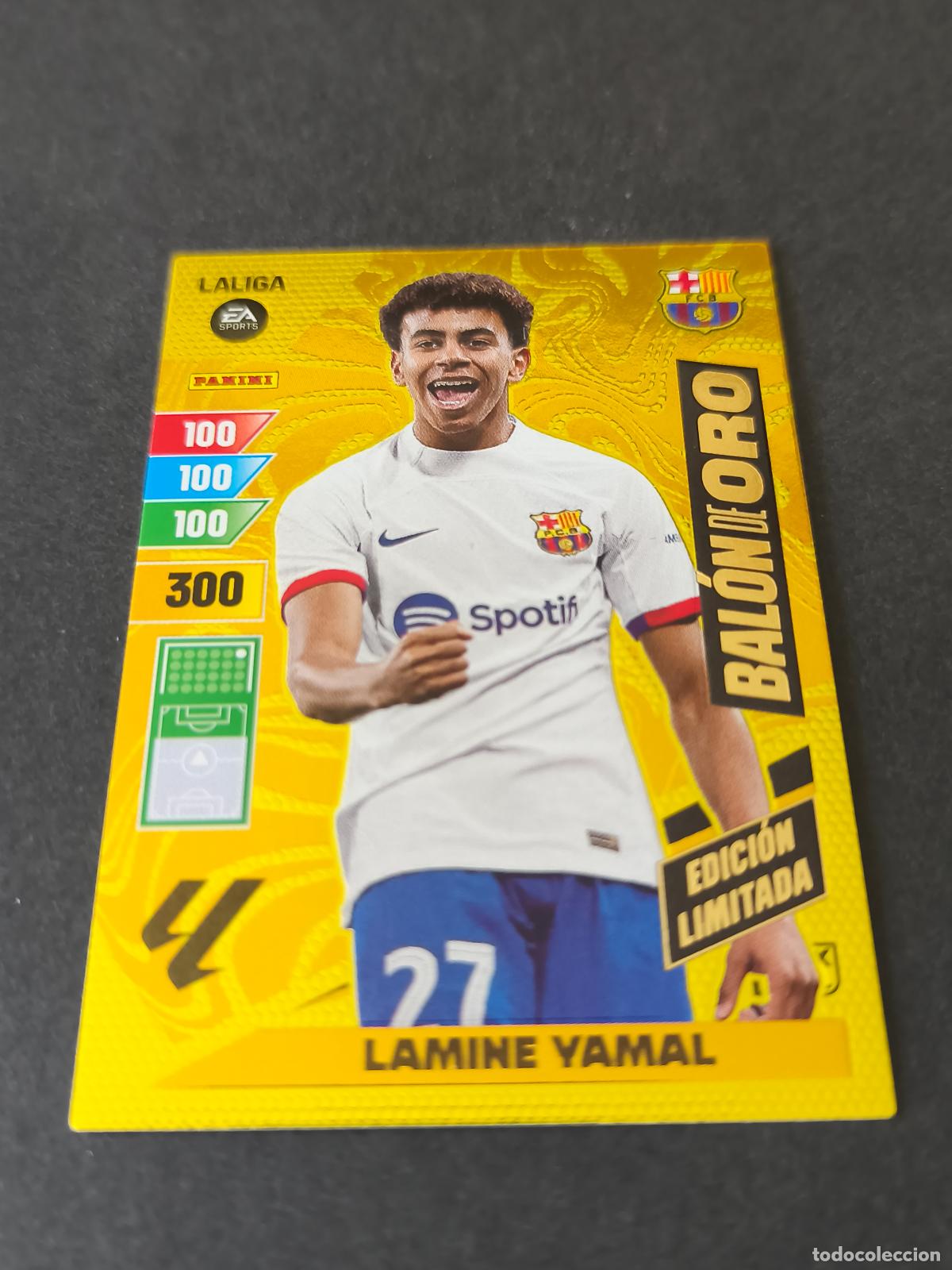 Cromos de f&uacute;tbol: LAMINE YAMAL BAL&Oacute;N ORO BARCELONA BAR&Ccedil;A EDICI&Oacute;N LIMITADA ADRENALYN 2023 2024 23 24