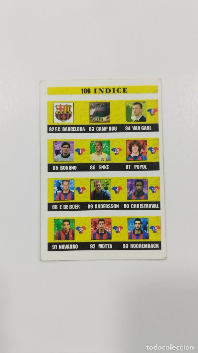Figurine di Calcio: LAS FICHAS DE LA LIGA 2003 - INDICE - F.C. BARCELONA