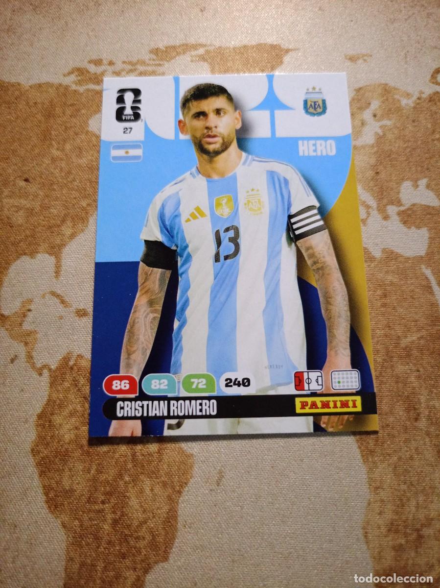 Fu&szlig;ball-Sticker: Argentinas 27 CRISTIAN ROMERO Adrenalyn WORLD cup 2026