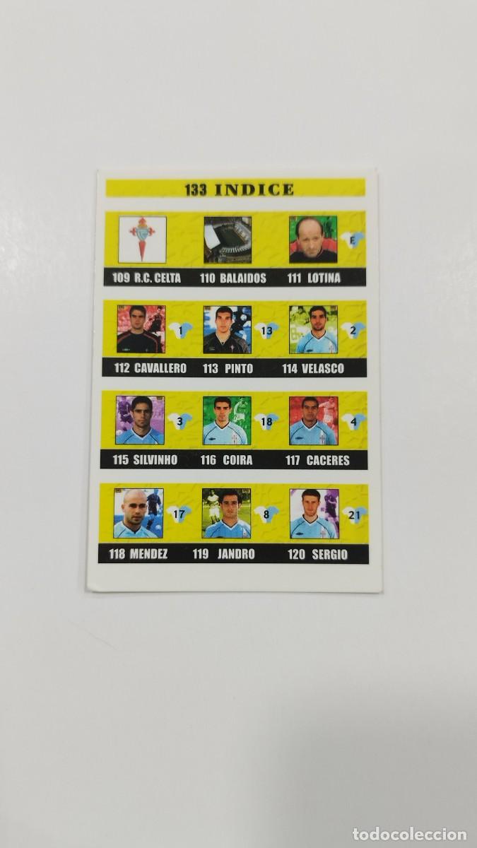 Football Stickers: LAS FICHAS DE LA LIGA 2003 - INDICE - R.C. CELTA DE VIGO