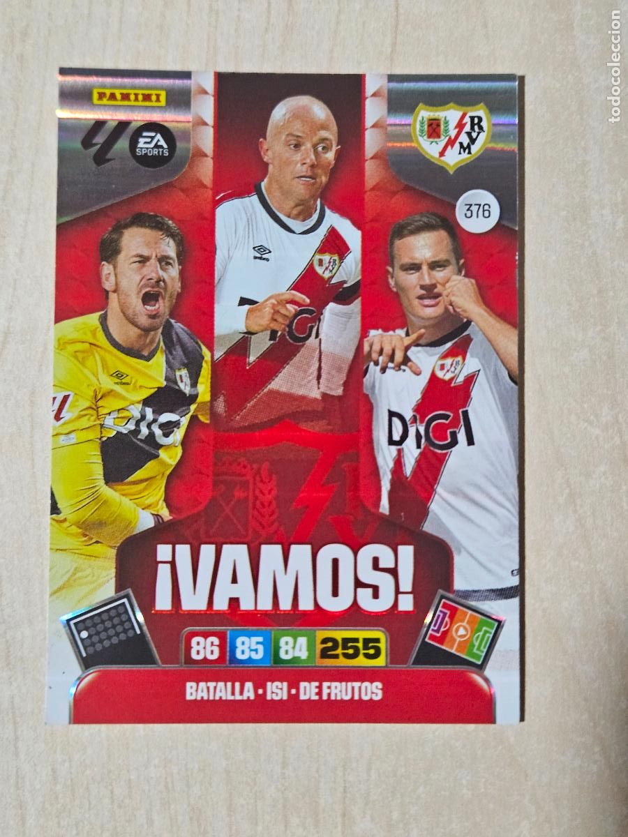Cromos de f&uacute;tbol: FICHA N&ordm; 376 RAYO VALLECANO - ADRENALYN 25 26 - PANINI 2025 - 26 - CROMO - VAMOS