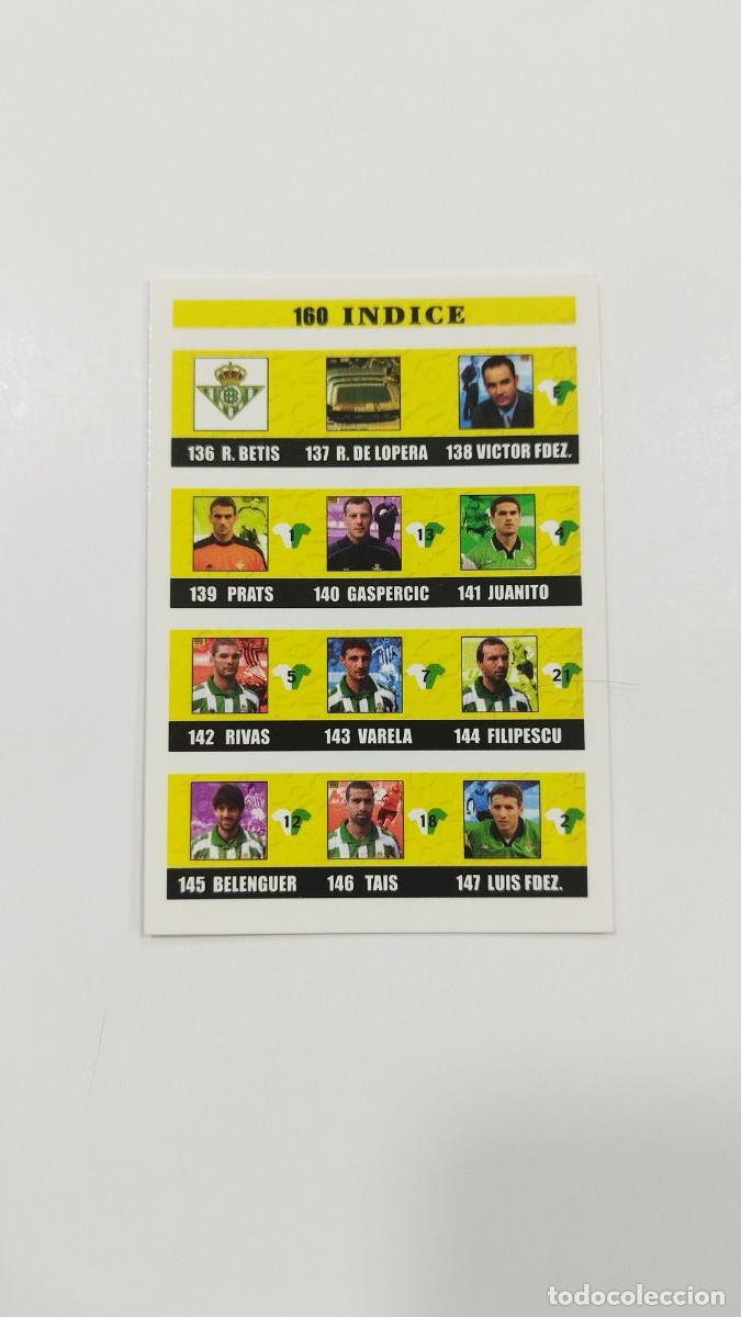 Figurine di Calcio: LAS FICHAS DE LA LIGA 2003 - INDICE - REAL BETIS