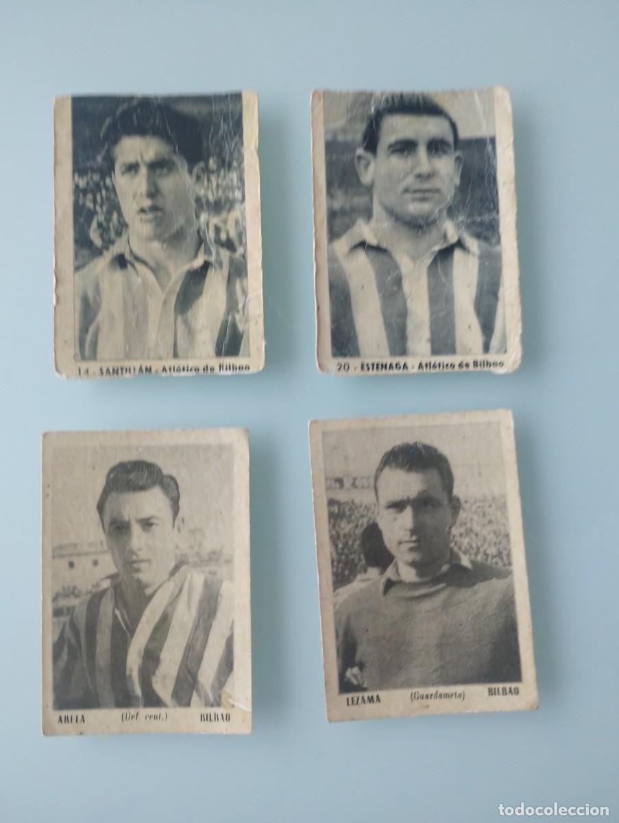 Cromos de f&uacute;tbol: Lote 4 cromos Atl&eacute;tico de Bilbao a&ntilde;os 50, Lezama,Areta,Estenaga y Santillan