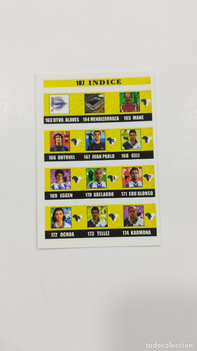 Football Stickers: LAS FICHAS DE LA LIGA 2003 - INDICE - ALAVES