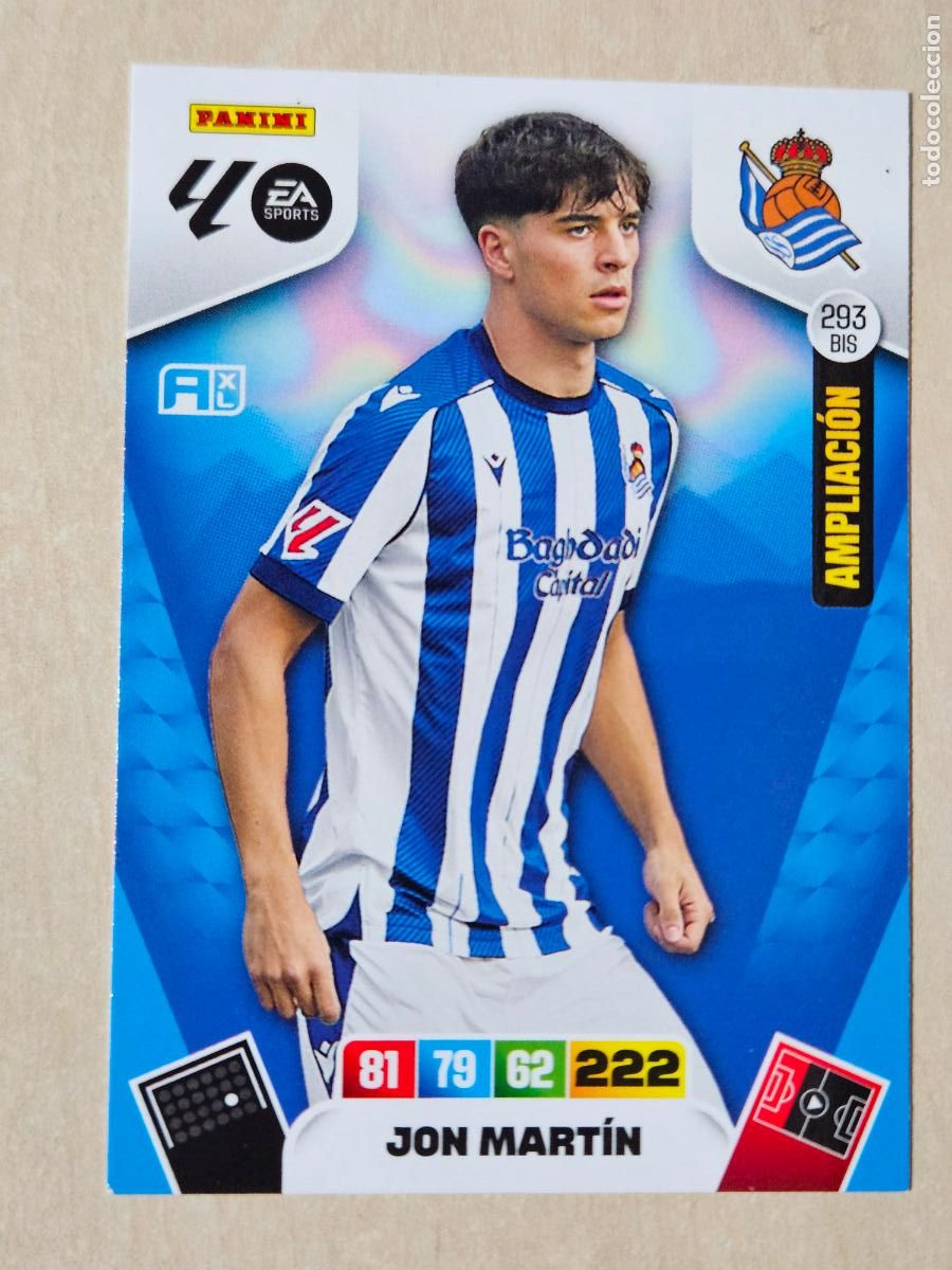 Cromos de f&uacute;tbol: FICHA N&ordm; BIS 293 JON MARTIN - ADRENALYN 25 26 - PANINI 2025 - 26 - CROMO - AMPLIACION