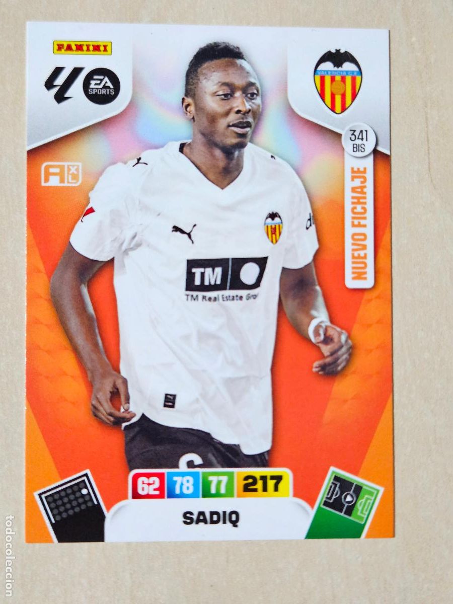 Cromos de f&uacute;tbol: FICHA N&ordm; BIS 341 SADIQ - ADRENALYN 25 26 - PANINI 2025 - 26 - CROMO - NUEVO FICHAJE