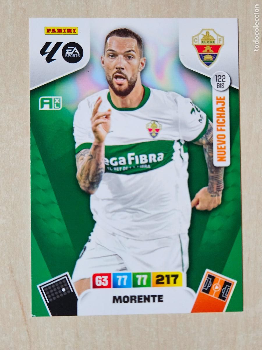 Cromos de f&uacute;tbol: FICHA N&ordm; BIS 122 MORENTE - ADRENALYN 25 26 - PANINI 2025 - 26 - CROMO - NUEVO FICHAJE