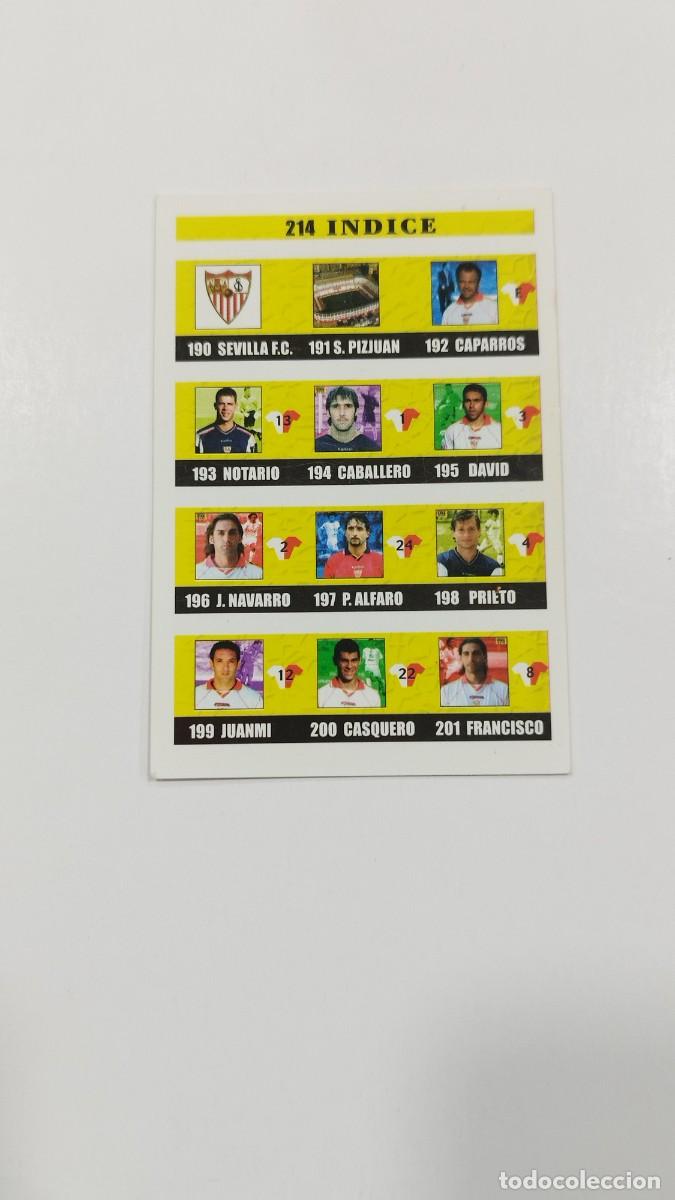Figurine di Calcio: LAS FICHAS DE LA LIGA 2003 - INDICE - SEVILLA F.C.