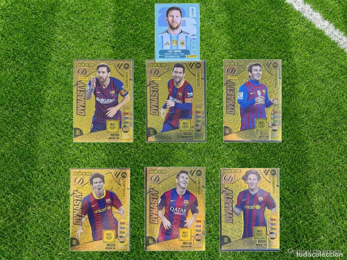 Cromos de f&uacute;tbol: Lote 7 cartas coleccionables Lionel Messi