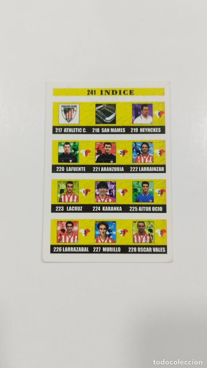 Fu&szlig;ball-Sticker: LAS FICHAS DE LA LIGA 2003 - INDICE - ATHLETIC CLUB BILBAO