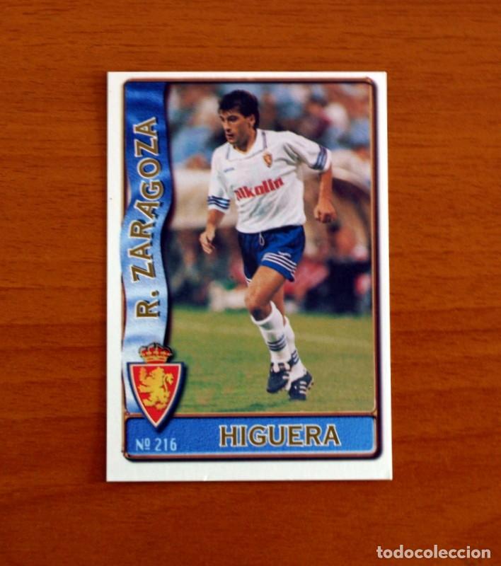 Cromos de f&uacute;tbol: Real Zaragoza -N&ordm; 216 Higuera -Mundicromo Las Fichas de la Liga de F&uacute;tbol 1996-1997-96-97