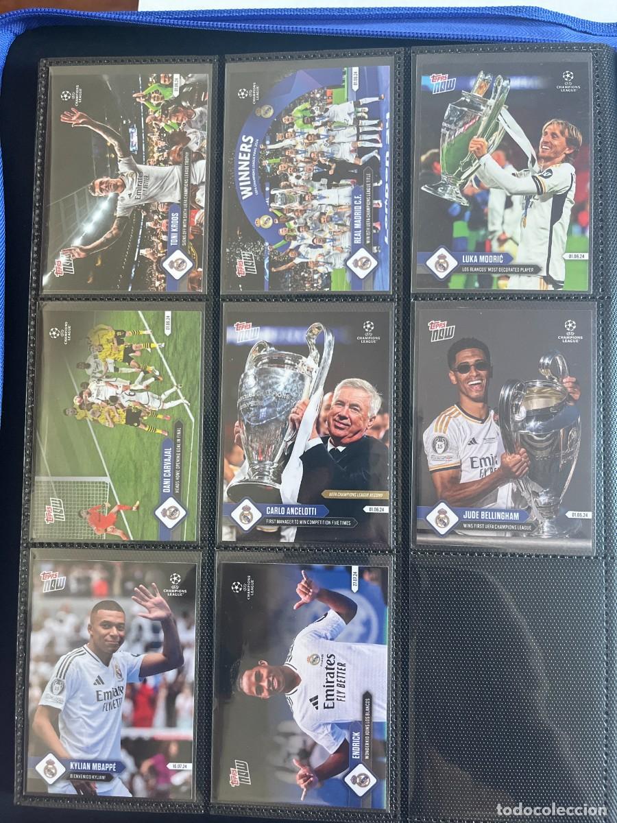 Figurine di Calcio: REAL MADRID Lote 24 Cartas 2023-24 Topps Now UCL - Kroos Purple /99, Mbappe, Endrick, Bellingham
