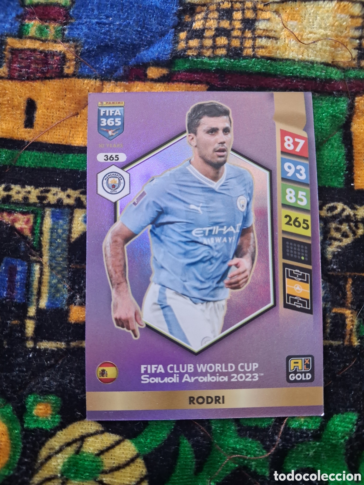 Cromos de f&uacute;tbol: 365 FIFA 365 2025 ADRENALYN XL RODRI - MANCHESTER CITY GOLD CLUB WORLD CUP 2023 PANINI 25 2024 24