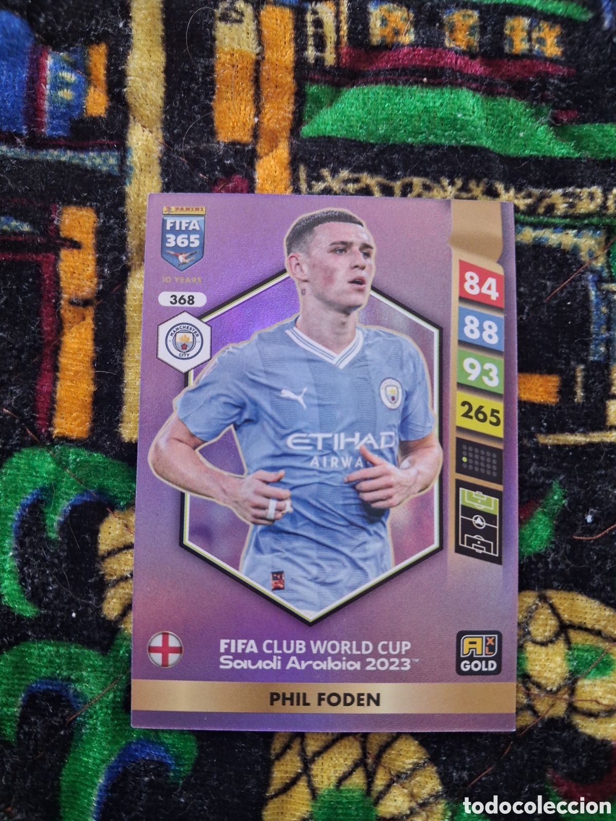 Football Stickers: 368 FIFA 365 2025 ADRENALYN XL PHIL FODEN - MANCHESTER CITY GOLD CLUB WORLD CUP 2023 PANINI 25 2024