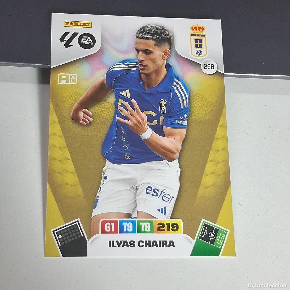 Cromos de f&uacute;tbol: D8 268 ILYAS CHAIRA REAL OVIEDO PANINI LIGA ADRENALYN XL 2025 2026 25 26