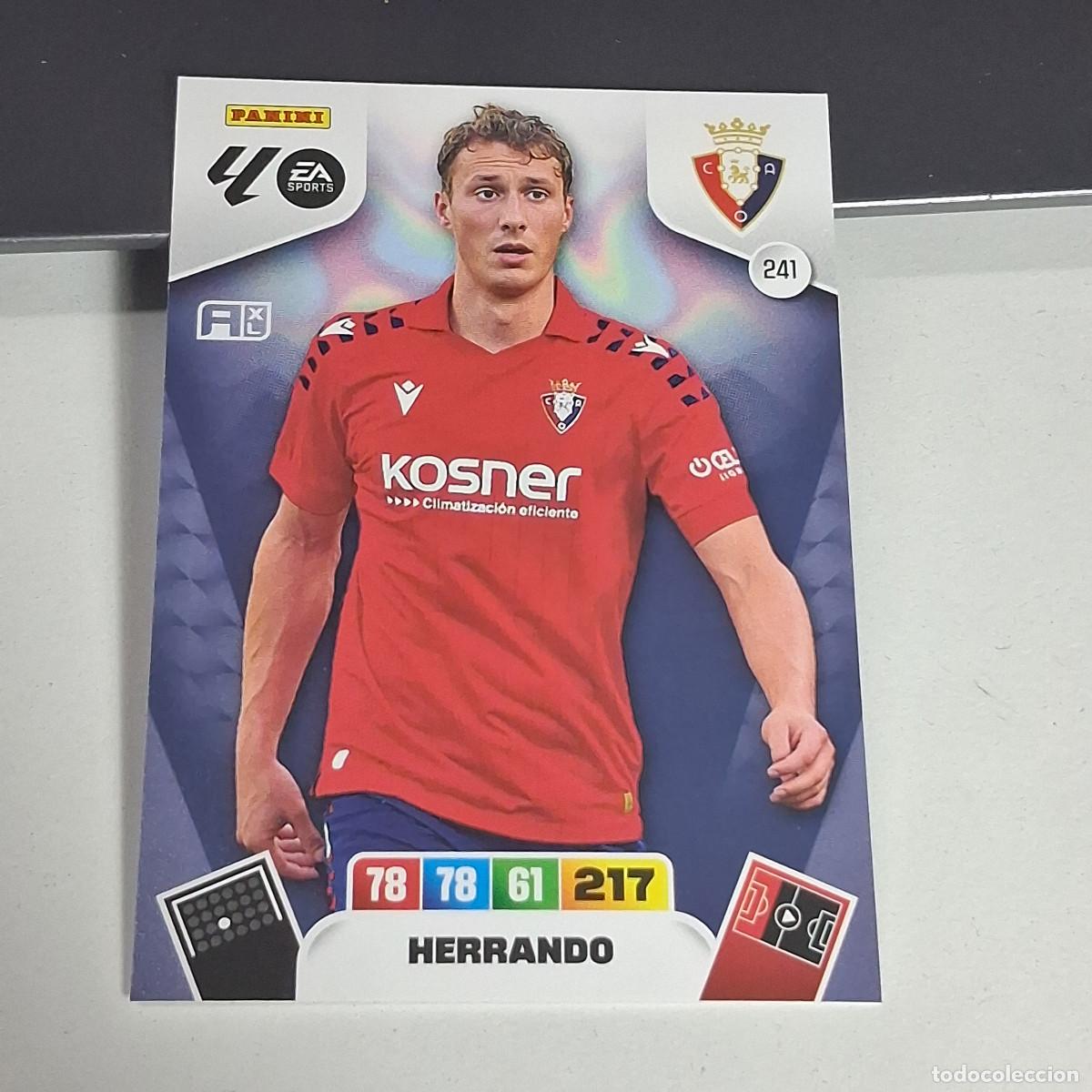 Cromos de f&uacute;tbol: D8 241 HERRANDO DEL OSASUNA PANINI LIGA ADRENALYN XL 2025 2026 25 26