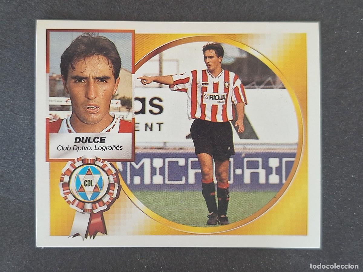 Cromos de f&uacute;tbol: L5 DULCE C. D. LOGRO&Ntilde;ES LIGA ESTE 1994 1995 94 95 NUNCA PEGADO SIN PEGAR