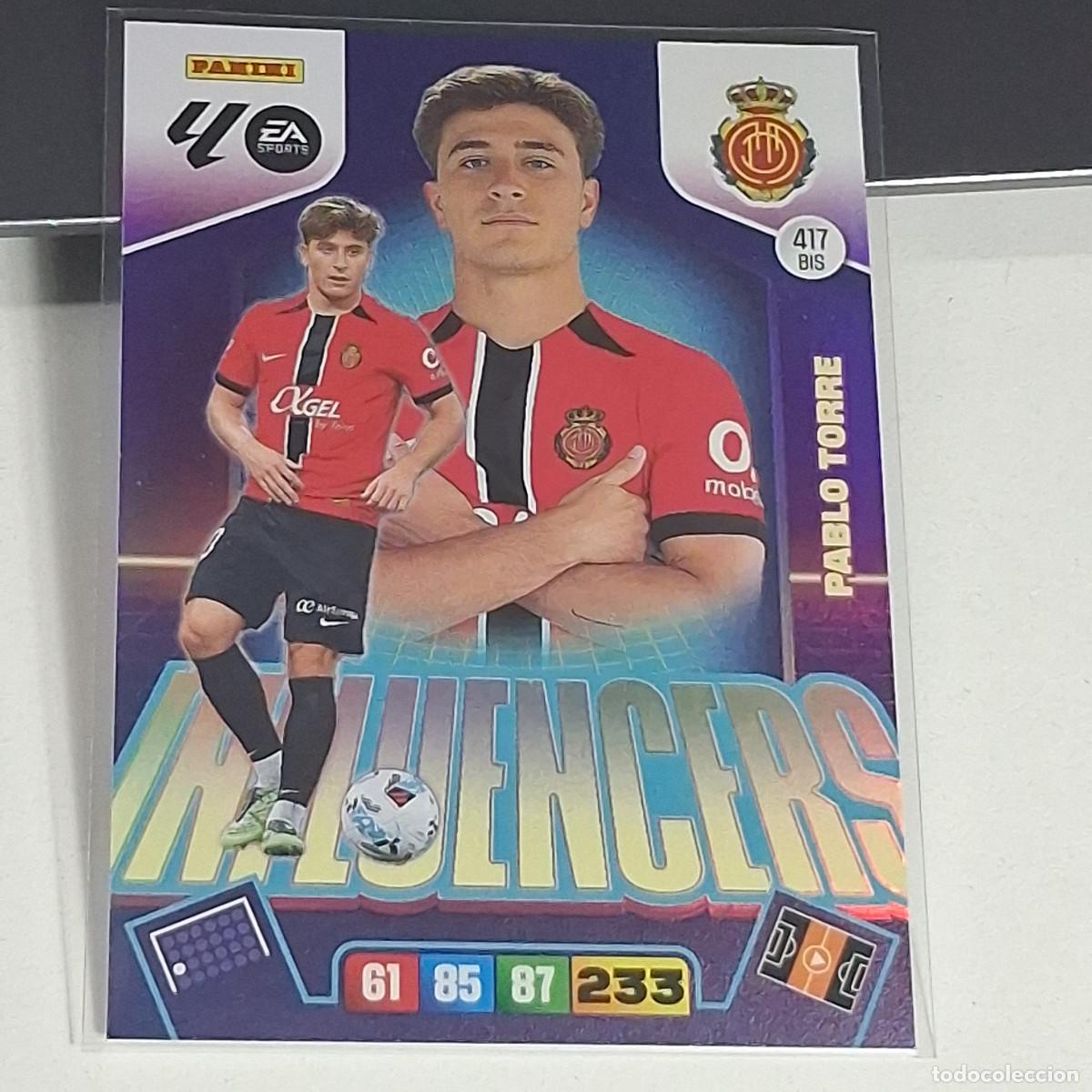 Cromos de f&uacute;tbol: D8 417BIS 417 BIS PABLO TORRE MALLORCA INFLUENCERS AMPLIAC PANINI LIGA ADRENALYN XL 2025 2026 25 26