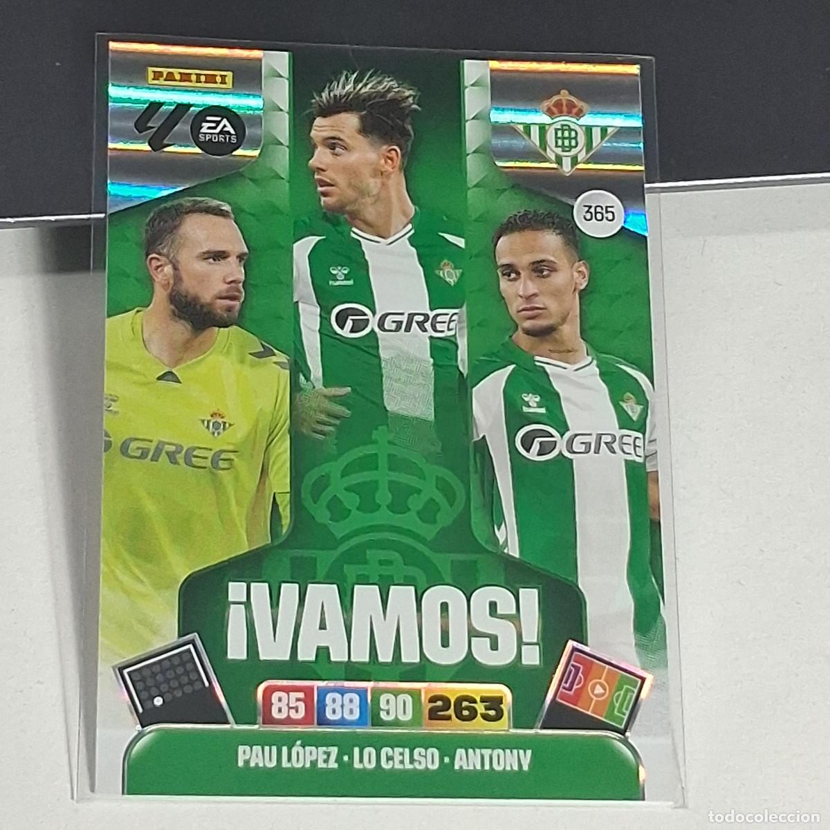 Cromos de f&uacute;tbol: D8 365 PAU L&Oacute;PEZ LO CELSO Y ANTHONY VAMOS DEL BETIS PANINI LIGA ADRENALYN XL 2025 2026 25 26