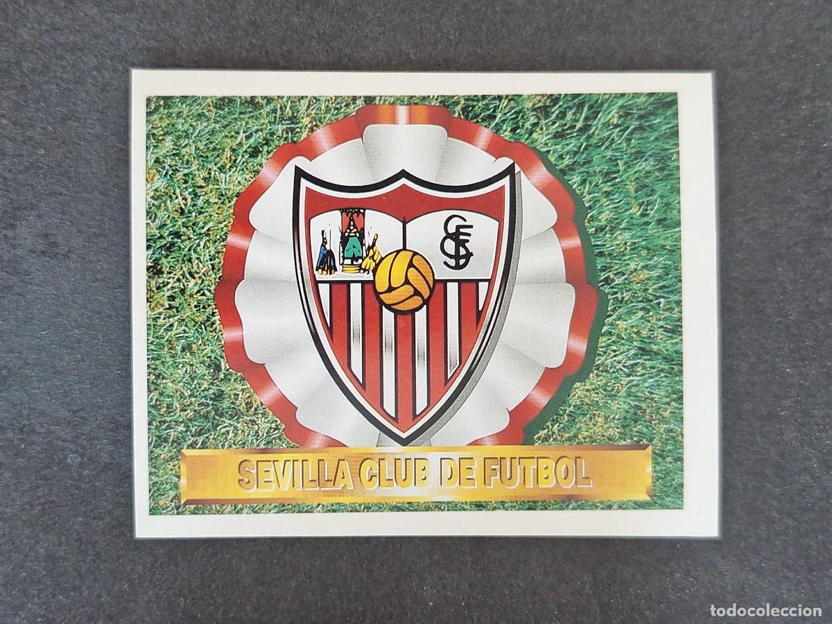 Cromos de f&uacute;tbol: L5 ESCUDO SEVILLA C. F. LIGA ESTE 1994 1995 94 95 NUNCA PEGADO SIN PEGAR