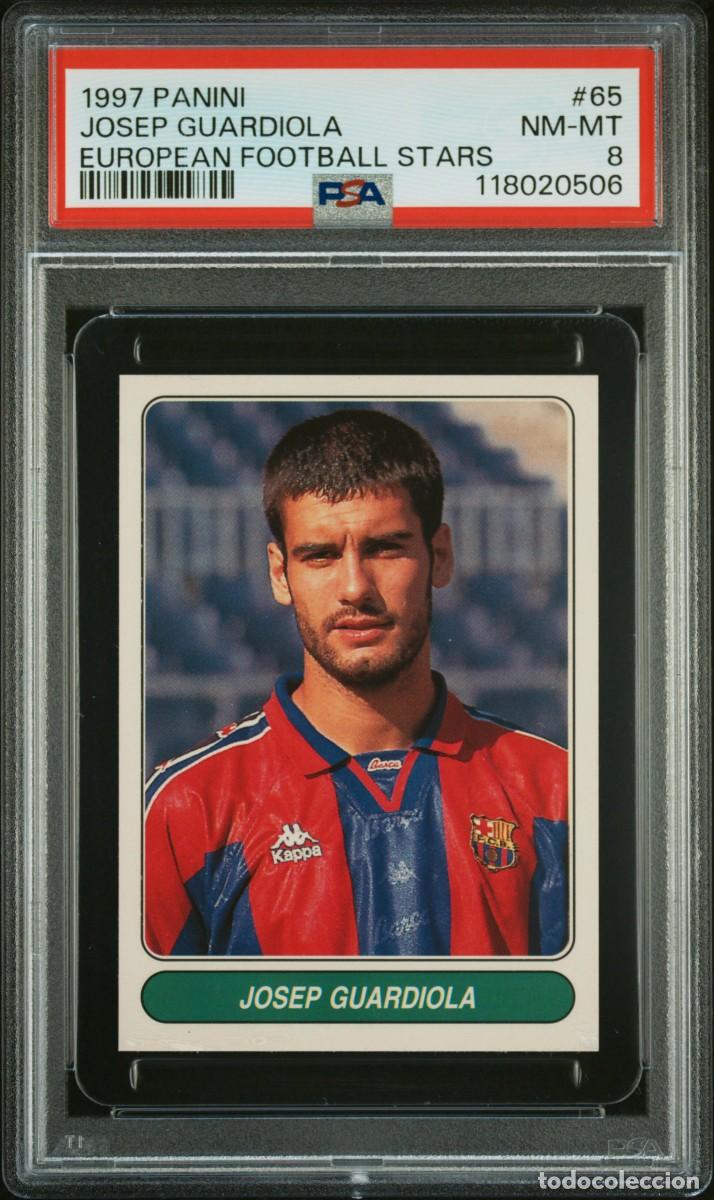 Cromos de f&uacute;tbol: Guardiola #65 FC Barcelona European Football Stars1997 98 PSA 8