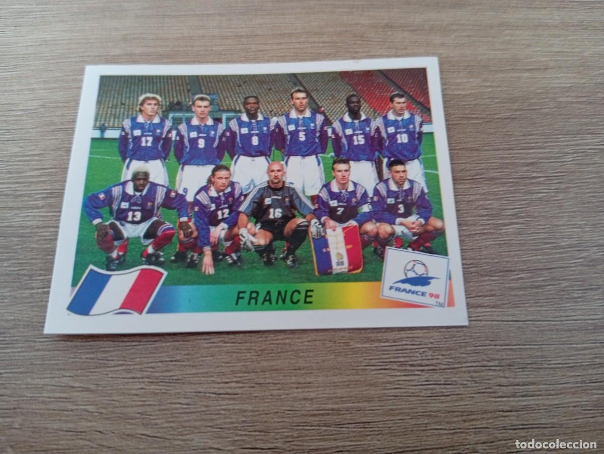 Cromos de f&uacute;tbol: ALINEACION 156 FRANCIA PANINI FRANCIA 1998 98 SIN PEGAR NUNCA PEGADO