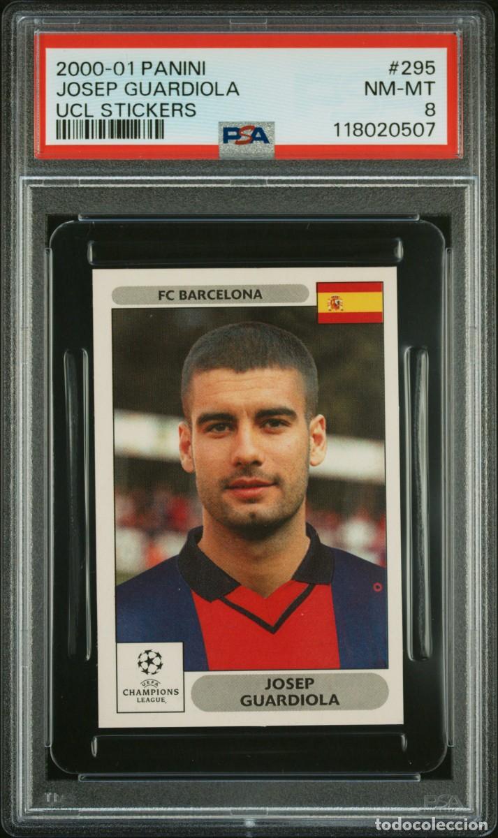 Cromos de f&uacute;tbol: Guardiola #295 Espa&ntilde;a UCL Stickers 2000 01 PSA 8