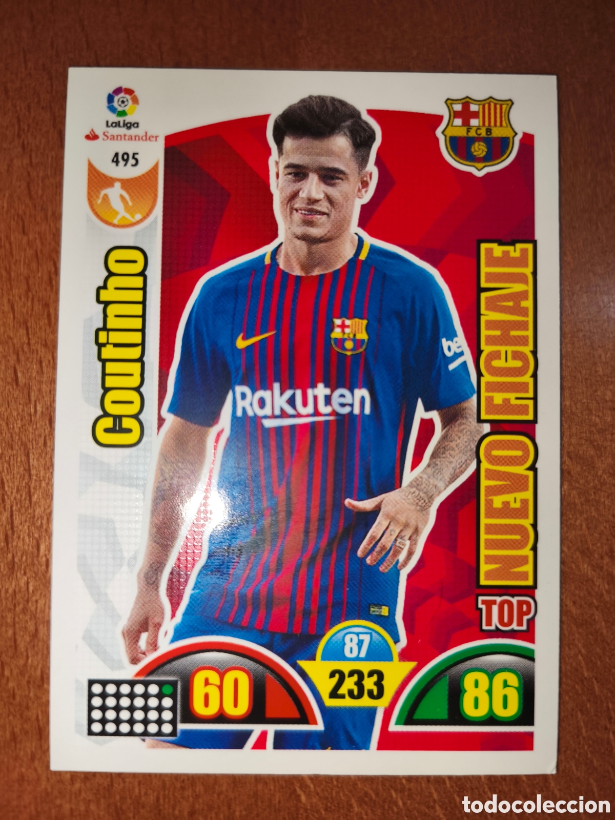 Cromos de f&uacute;tbol: Coutinho n&deg;495 TOP NUEVO FICHAJE Adrenalyn XL 17/18 Barcelona