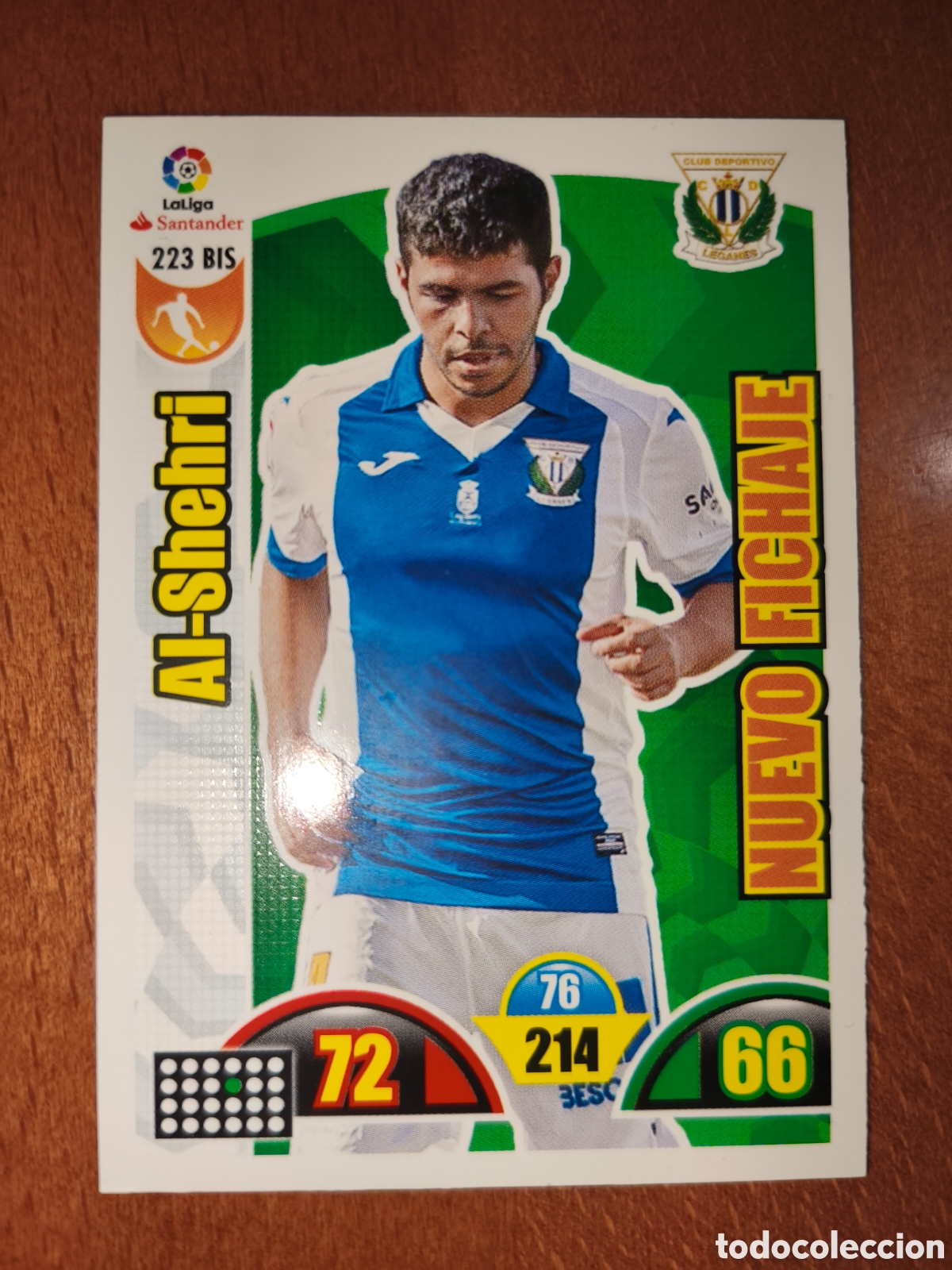 Fu&szlig;ball-Sticker: Al-Shehri n&deg;223 Bis NUEVO FICHAJE Adrenalyn XL 17/18 Legan&eacute;s
