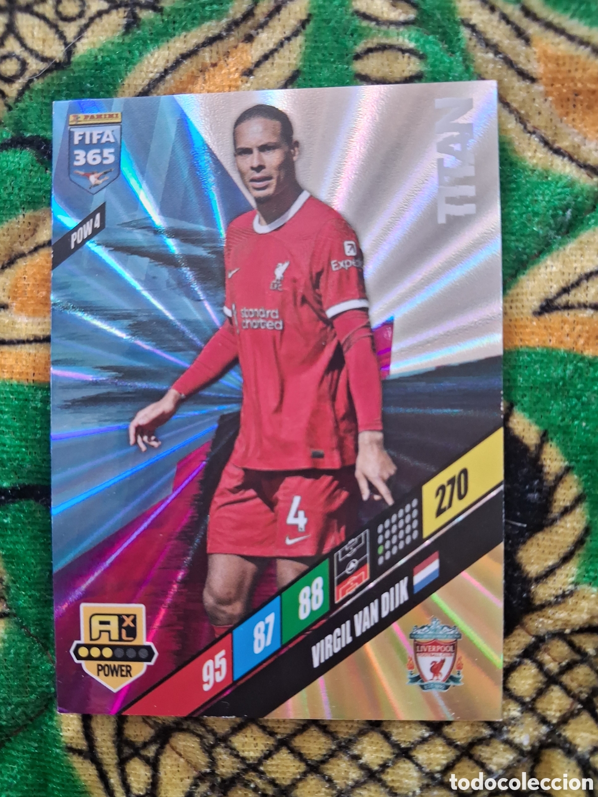Cromos de f&uacute;tbol: POW 4 VIRGIL VAN DIJK (LIVERPOOL) TITAN PANINI ADRENALYN XL FIFA 365 2024 24
