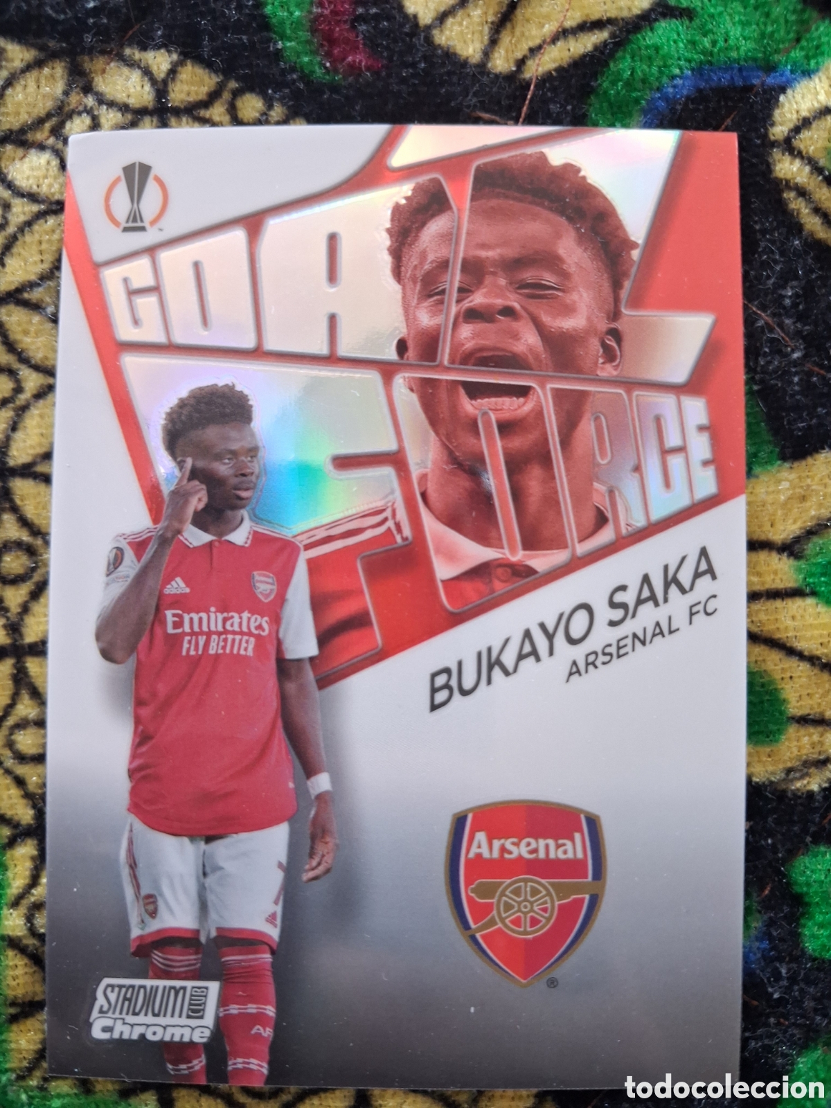 Figurine di Calcio: Bukayo Saka Arsenal Topps Stadium Chrome 22/23 Goal Force
