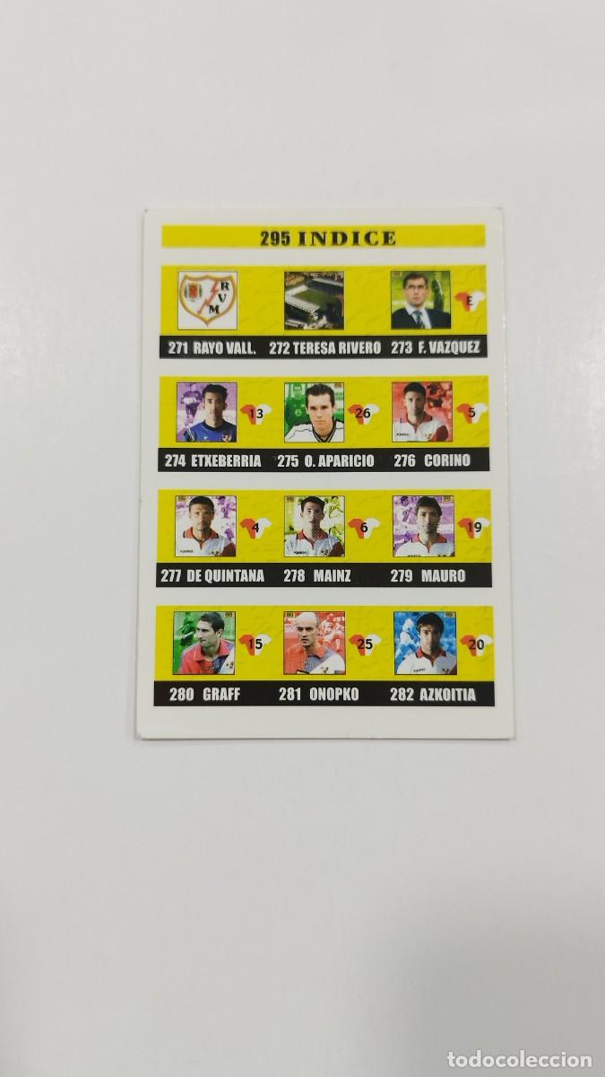 Fu&szlig;ball-Sticker: LAS FICHAS DE LA LIGA 2003 - INDICE - RAYO VALLECANO