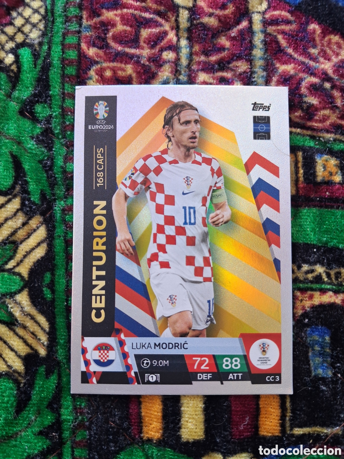 Cromos de f&uacute;tbol: Topps match attax euro 24 CC 3 Modric centurion 2024