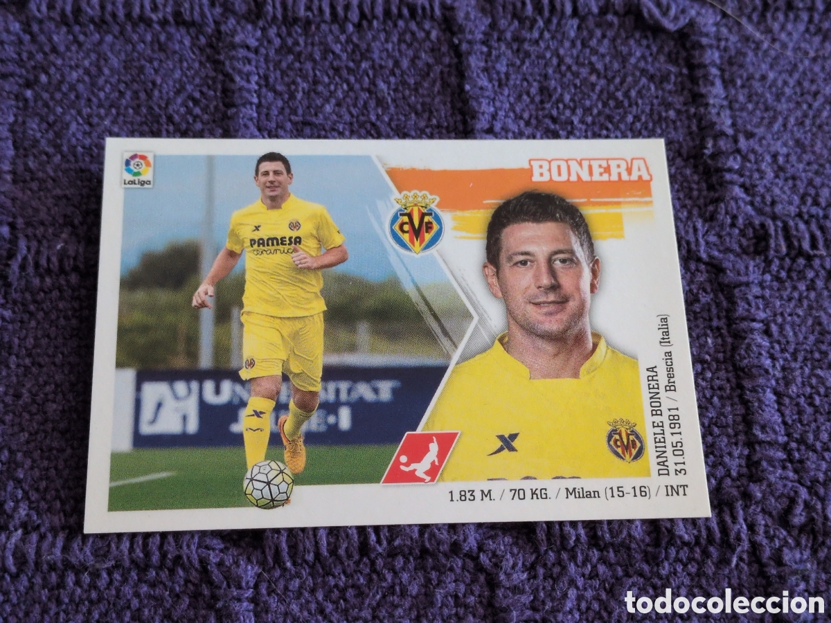 Football Stickers: CROMO LIGA 2015 2016 15 16 COLECCIONES ESTE PANINI N&ordm;22 BONERA-VILLARREAL NUNCA PEGADO. NUEVO
