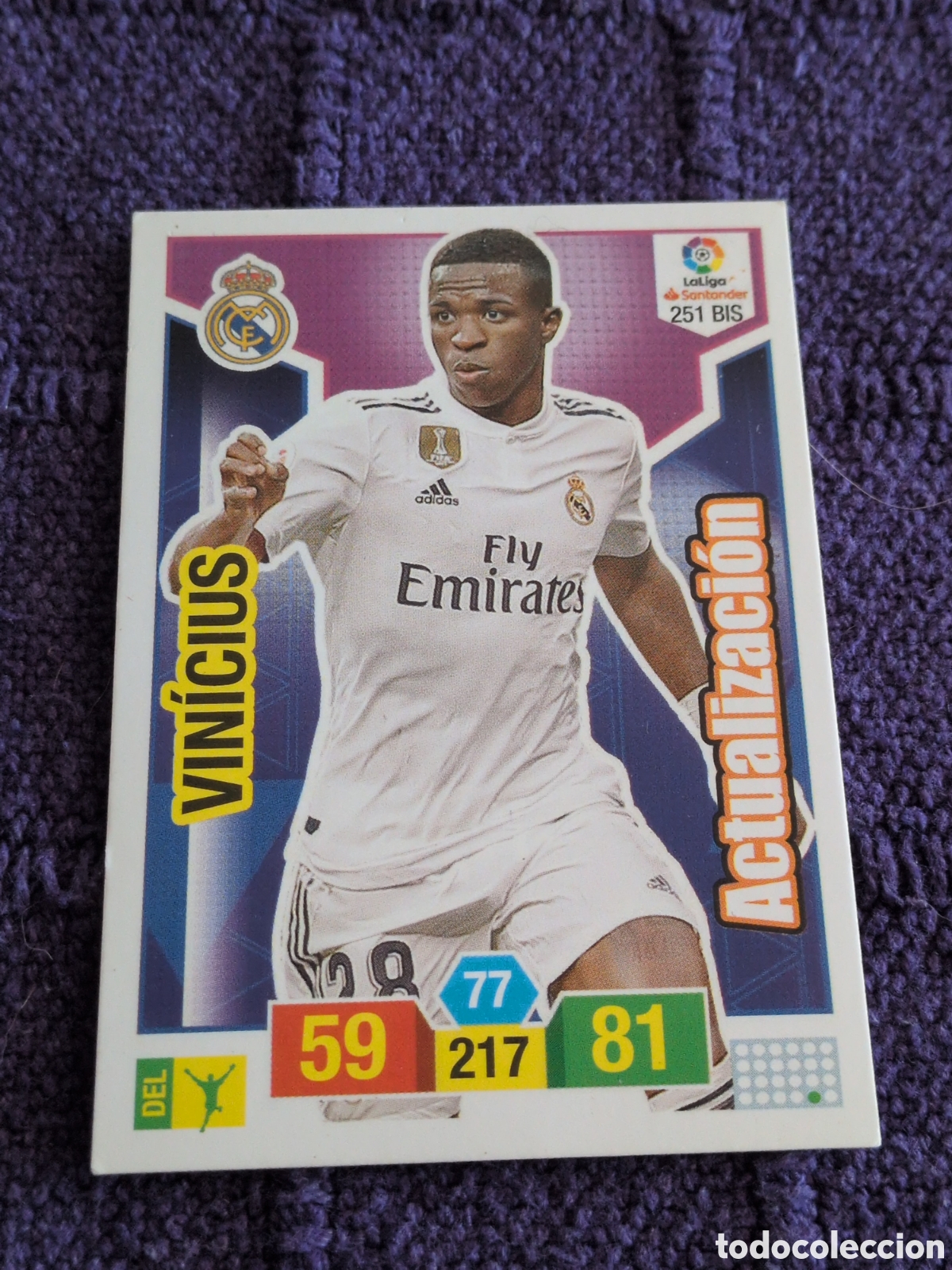 Football Stickers: FICHA N&ordm; 251 BIS VINICIUS - ADRENALYN 18 19 - PANINI 2018 - 19 - CROMO - ACTUALIZACION. NUEVO