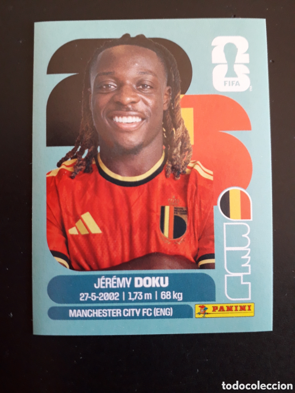 Cromos de f&uacute;tbol: DOKU B&Eacute;LGICA BEL 16 MUNDIAL F&Uacute;TBOL 2026 FIFA WORLD CUP PANINI SIN PEGAR PEDIDO M&Iacute;NIMO 3&euro;