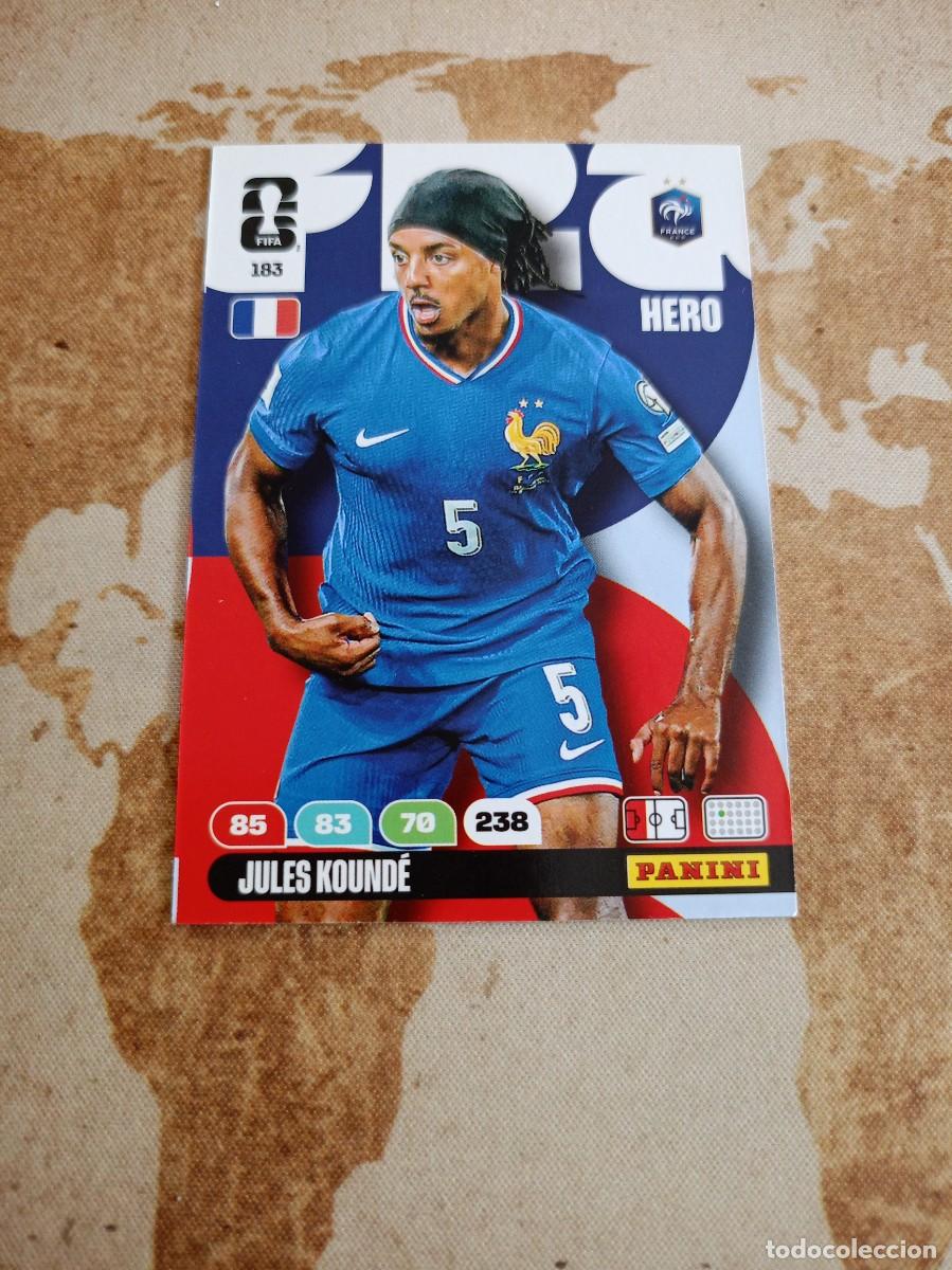 Football Stickers: Francia 183 JULES KOUND&Eacute; Adrenalyn WORLD Cup 2026