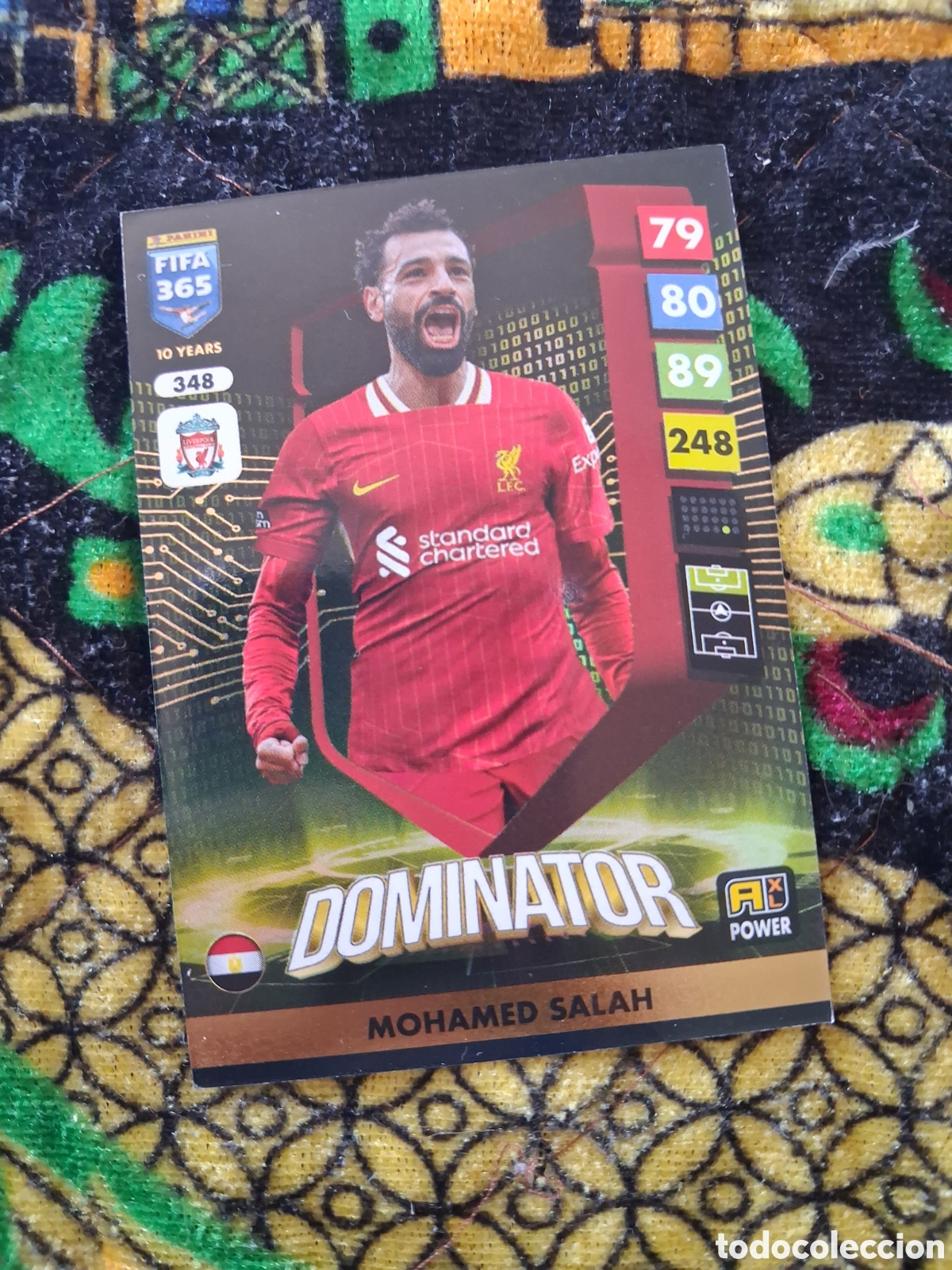 Football Stickers: 348 FIFA 365 2025 ADRENALYN XL MOHAMED SALAH - LIVERPOOL POWER DOMINATOR PANINI 25 2024