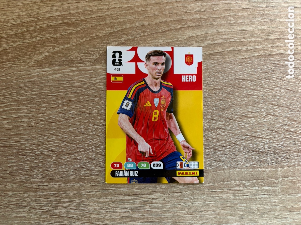 Football Stickers: 451 FABI&Aacute;N RUIZ HERO ADRENALYN FIFA WORLD CUP MUNDIAL 2026 26 ESPA&Ntilde;A
